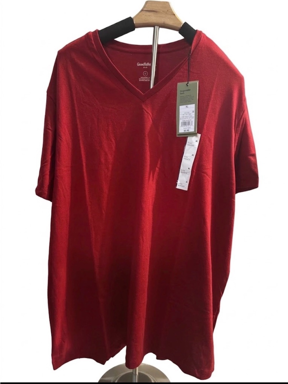 Goodfellow & Co Red V-Neck Short Sleeve Tee